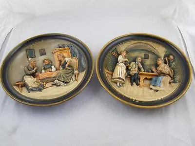 Pr Hand Decorated Musterschutz Pottery Plates • $299