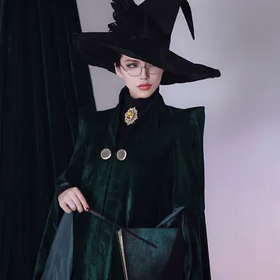 Minerva McGonagall Professor Cosplay Costume Green Robe Dress Suit • $37.87