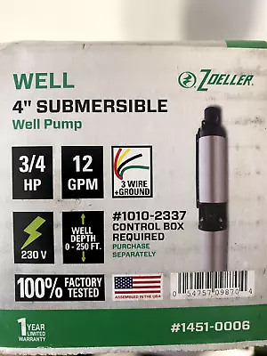 Zoeller 3/4-HP 230-Volt Stainless Steel Submersible Well Pump 1451-0006 • $395