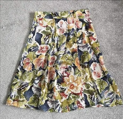 £7.25 • Buy Ladies Multi Tropical Print Wrap Knee Length Skirt Uk 10/12