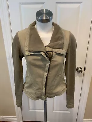 Marrakech Anthropologie Tan Asymmetrical Zip-Up Jacket Size S • $37.60