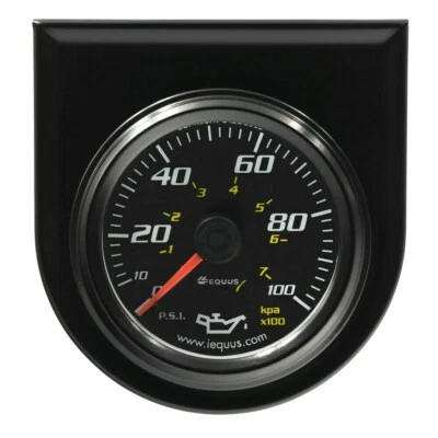 $33.86 • Buy Equus Engine Oil Pressure Black Gauge (6244) 6000 Series 0-100 Psi 2  Mechanical