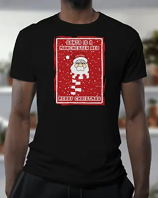 Man Utd T Shirt - Santa Is A Manchester Red - Xmas - Organic - Unisex • £19.95