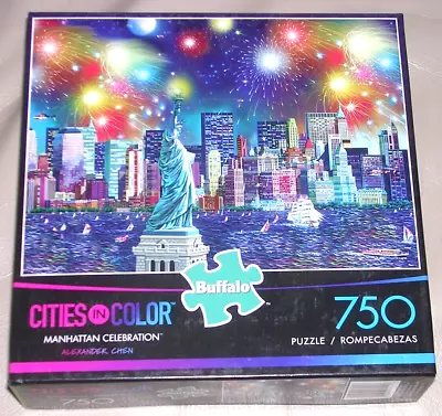 NEW Buffalo Cities In Color NYC Manhattan Celebration 750 Piece Puzzle Fireworks • $12.99