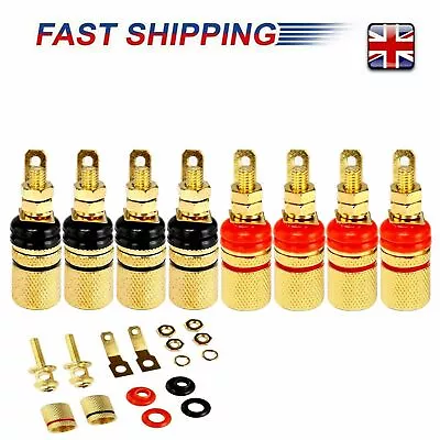 £5.79 • Buy 8X Speaker Terminal Binding Post For 4mm Banana Plug Socket Connector Gift