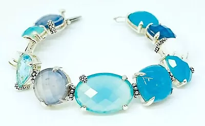 QVC Michael Dawkins Sterling Silver Multi-Gemstone 6-3/4  Tennis Bracelet $999 • $325.99