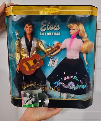 LOOK! 1996 Vintage Barbie Loves Elvis Collector Edition 2-Doll Gift Set NIOB • $55.95