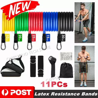 11X Yoga Strap Latex Resistance Bands Exercise Home Gym Tube Fitness Elastic New • $20.72