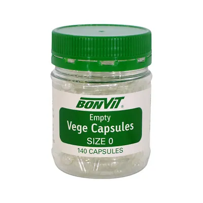 ^ Bonvit Empty Vege Capsules Size 0 - 140 Capsules Vegan • $22.11