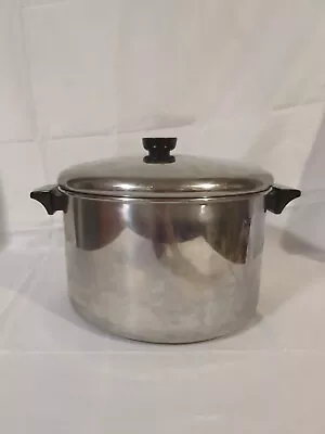 Vtg Revere Ware 1801 8 Quart Stockpot W Lid Dutch Oven Pan [Non Copper Bottom] • $25