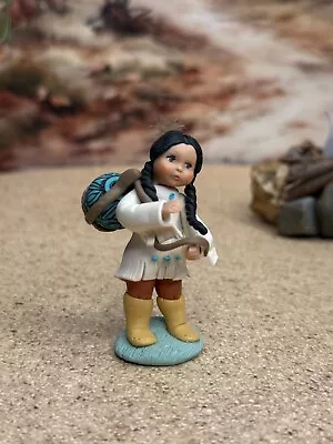 Vintage Artisan Miniature Dollhouse SIGNED Native American Child W Jug Doll 1:24 • $49.99