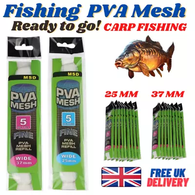 PVA Mesh Carp Fishing Fast Dissolving No Residue No Smell   25 / 37 MM   FREE UK • £3.99
