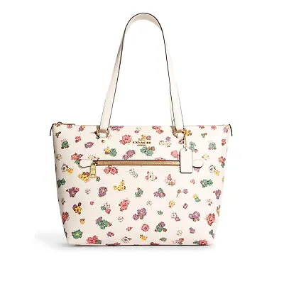 COACH Gallery Tote With Spaced Floral Field Print Chalk Multi CA618 • $175