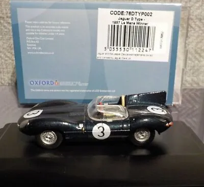 Jaguar D Type 1957 Le Mans Winner #3 Blue Model Cars Oxford Diecast 1/76 • $18.49