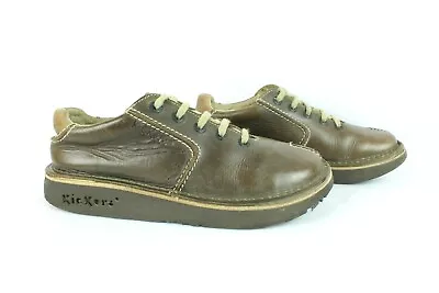 Kickers Derby Shoes Brown Leather T 36/UK 3.5 Very Good Condition • $20.78