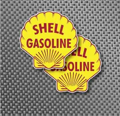 2x 2.75  Vintage SHELL Gasoline Gas Pump Decal Sticker Service Station Moto GP • $4.50