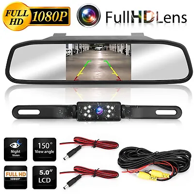 5  HD Backup Camera Mirror Car Rear View Reverse Night Vision Parking System Kit • $33.98