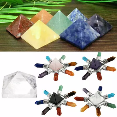 7-Chakra 7X Quartz Reiki Energy Meditation Negative Generator Pyramid Lots Stone • $8.99