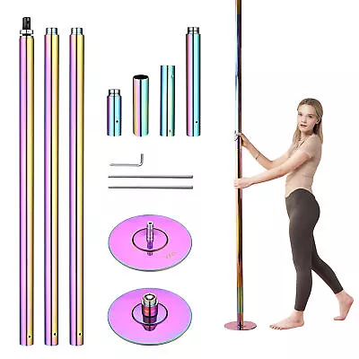 12 FT Spinning Static Dancing Pole Kit With Extensions Fitness Dance Exercise • $189.99