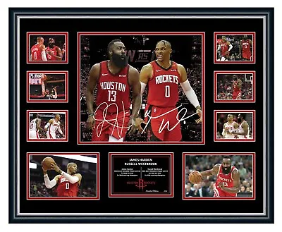 $109.99 • Buy James Harden & Russell Westbrook Rockets 2019 Signed Photo Framed Memorabilia