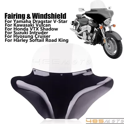 Batwing Fairing Windshield For Kawasaki Vulcan 750 1500 1600 Honda VTX Shadow • $258.99