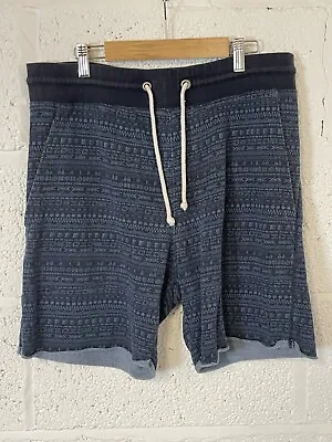 H& M LOGG Blue Shorts Geometric Size 32 X 9” Unisex  Golf Beach Lake • £5.73