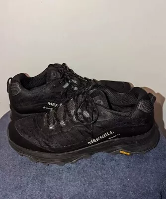 Merrell Moab Speed GTX Gore-Tex Vibram Size 11 Black Asphalt Lace Up • $30