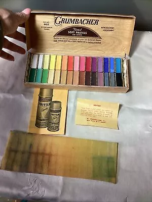 Vintage Grumbacher 00/C Introductory Assortment 30 Half Length Soft Pastels • $49