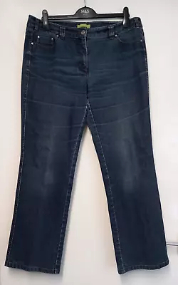 SIGRID OLSEN Innovator 7 Blue Faded Worn Look Denim Jeans Straight Leg UK Sz 14 • £13