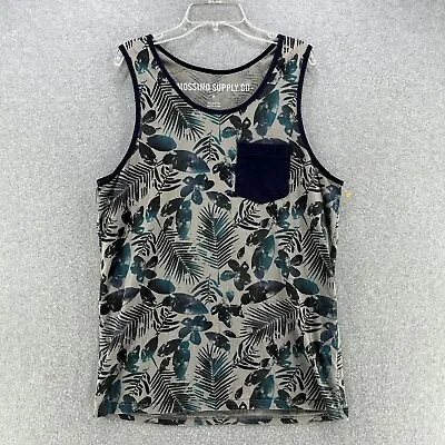 Mossimo Mens Tank Top Medium M Floral Design Cotton Camisa Casual • $8.37