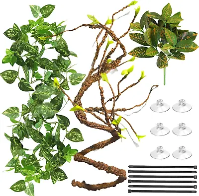 Reptile Terrarium Decor Plants Hanging Vines Fake Plants For Reptile Enclosure • $25.92