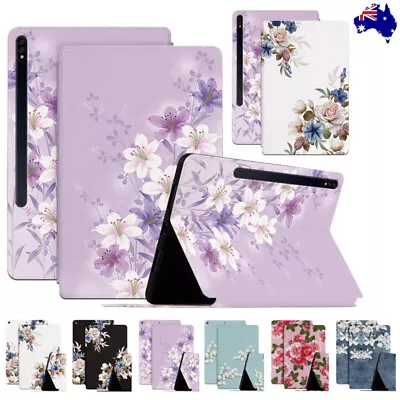 For Samsung Galaxy Tab A A6 A7 A8 S2 S7 FE S8+ Flip Flower PU Leather Case Cover • $13.99