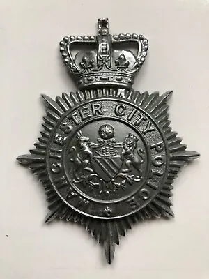Manchester City Police Helmet Badge  101 X 75 Mm. Obsolete Vintage. • £15