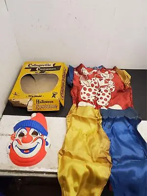 Vintage Collegeville Halloween Costumes Clown Mask & Outfit A-21 3-5 Year • $24.99