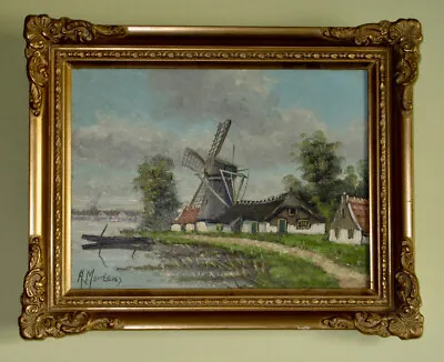 Antique Original Dutch Oil Painting By Well Known Artist Signed Alfred Martens • $345.32