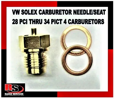 VW Needle / Seat For Solex / Brosol 28pci Thru 30 Pict To 34pict 4 Carburetors  • $10