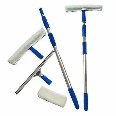 £14.99 • Buy Window Cleaner Mop Wipe Tool Set Squeegee Pole Cleaning Kit Telescopic Extension