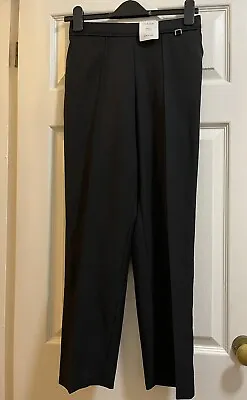 Bnwt M&s Marks Spencer’s Classic Black Trousers 8 Short Elastic Waist Straight • £6.99