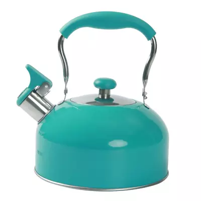Stainless Steel Whistling Tea Kettle Coffee Pot Removable Lid Easy Pour 1.8Liter • $14.26