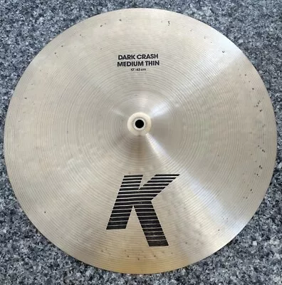 Vintage Zildjian K Dark Medium Thin Crash 17” Cymbal 1/1/2000 Excellent • $225