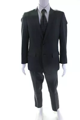 Boss Hugo Boss Men's Long Sleeves Lined Two Piece Pant Suit Gray Size 38 • $62.82