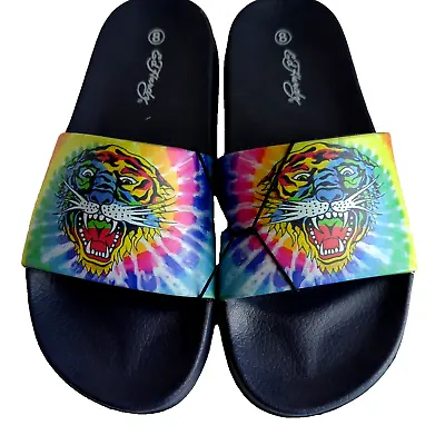 Ed Hardy Slides Woman Size 8 Lions Electra-10L Rainbow Slip-On New Without Tags • $35