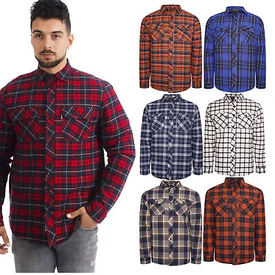 River Road Mens Padded Quilted Lined Lumberjack Shirt  Work Flannel Jacket  • £16.98