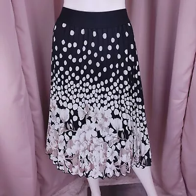 Metro Wear Women's Floral Chiffon Pleated Lined A-line Midi Skirt XL • $18