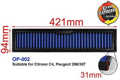 $65 • Buy High-Flow Drop-In Simota Air Filter For Citroen C4 XSARA Peugeot 206 307 OP-002