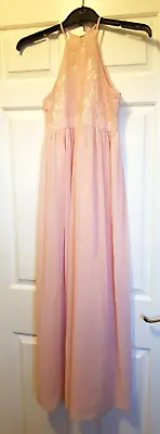 IEFEL Peach Long Dress Lace Bodice Zip Back Size 12 BNWOT • £12.95