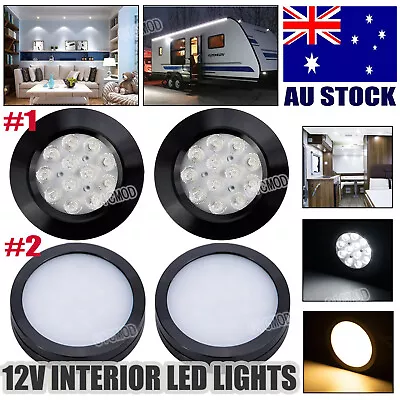 12V LED Interior Ceiling Light Black Caravan Camper Boat Trailer RV Down Lights • $21.59