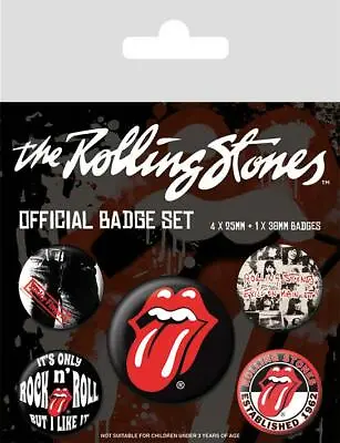 £4.99 • Buy Official Licensed - The Rolling Stones - Classic 5 Badge Pack Rock Jagger