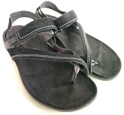 Merrell Mimosa Clove Womens Size 8 Black Slide Flip Flop Casual Thong Sandals • $35.99