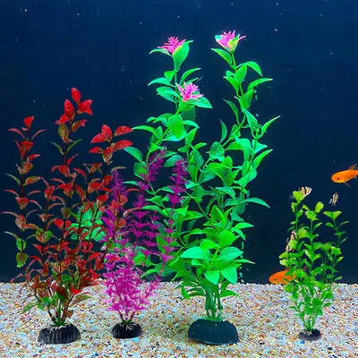 Artificial Fake Plastic Water Grass Plants Decoration For Aquarium Fish Tank • £3.69